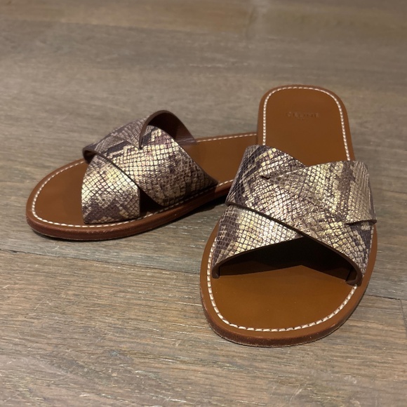 Celine Metallic Python Slides - Picture 1 of 6